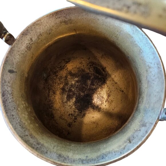 Vintage Etched Silver Plated Deco Bowl Vase With Handle Floral Design Art Nouvea - Picture 9 of 14